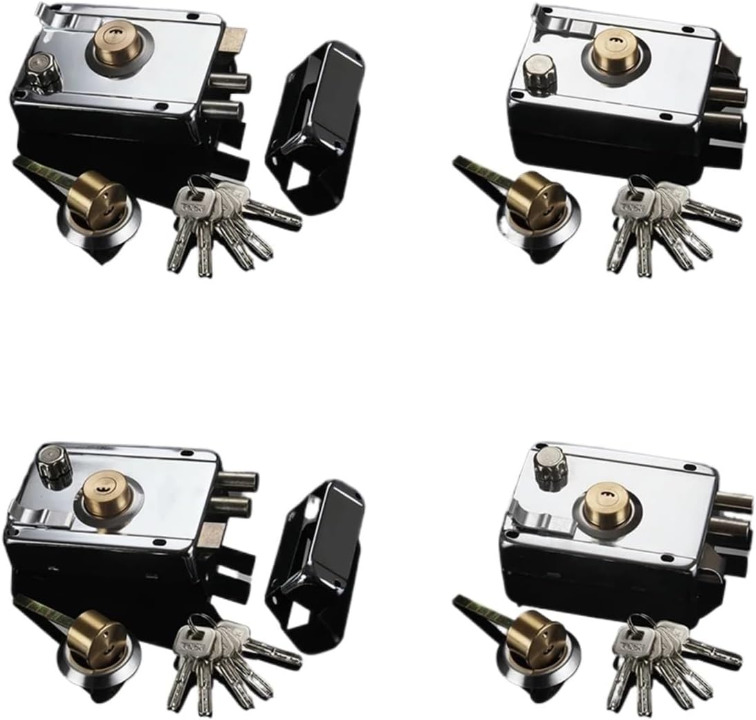 Door Lock Strong Deadbolt Home Security Universal Exterior Accessory Stainless Steel Multiple Insurance Smooth 1Pcs、(Left Without Dead)