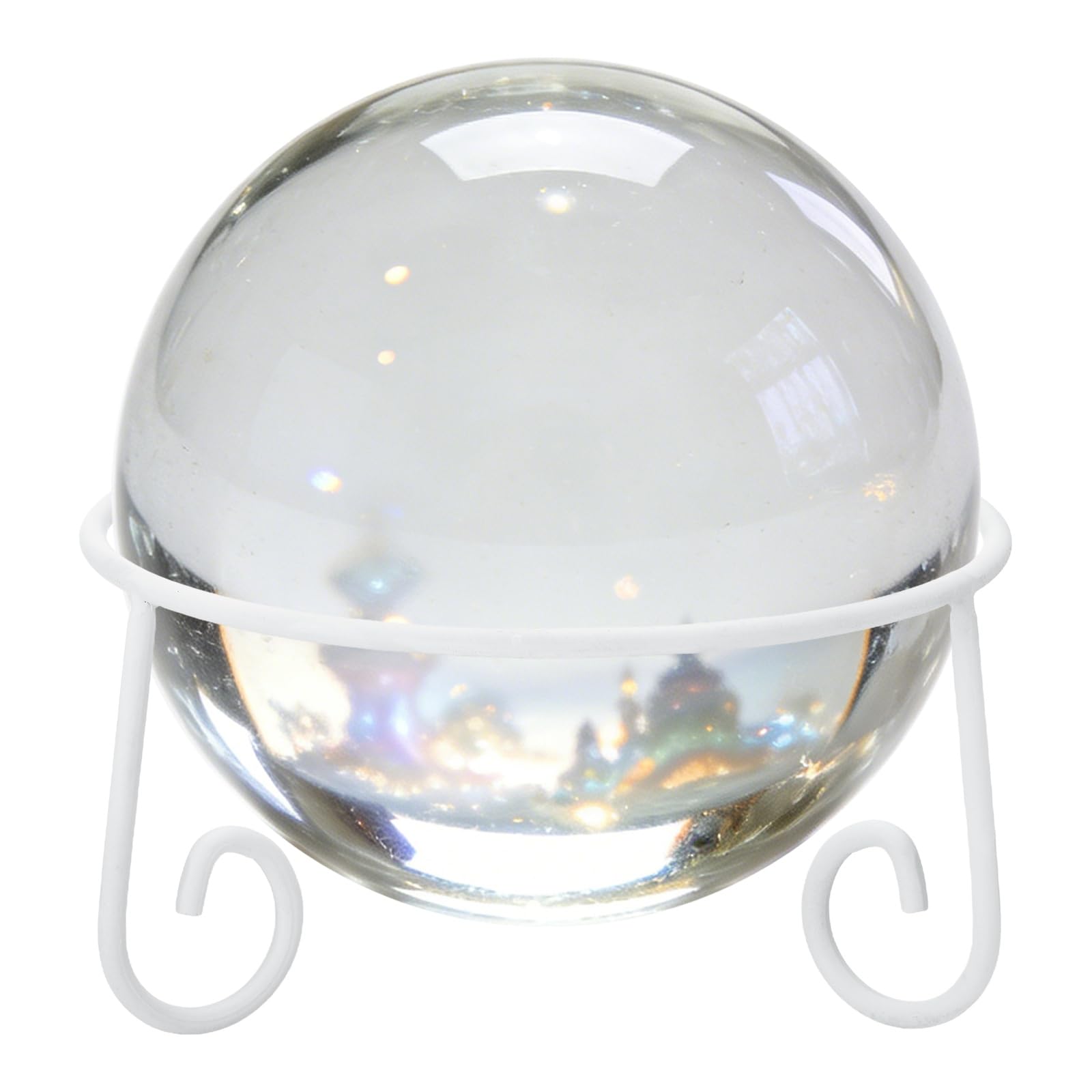 sourcing map Iron Metal Gazing Ball Stand, 16cm x 9cm(IDxH) Garden Crystal Ball Display Stand for 18-27cm Sphere Holder Plant or Flowerpot Holder Home Decoration for Yard Garden, White