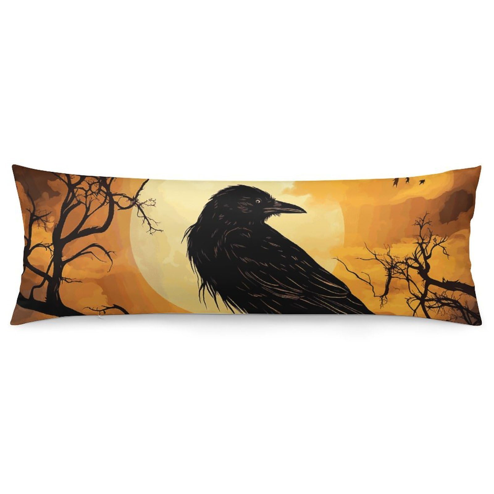 2 Pack Pillow Cases for Hair and Skin, Soft Breathable Pillow Case Covers with Hidden Zipper, Crow Pillowcase 20"x54" Pillow Covers for Sleeping Gift