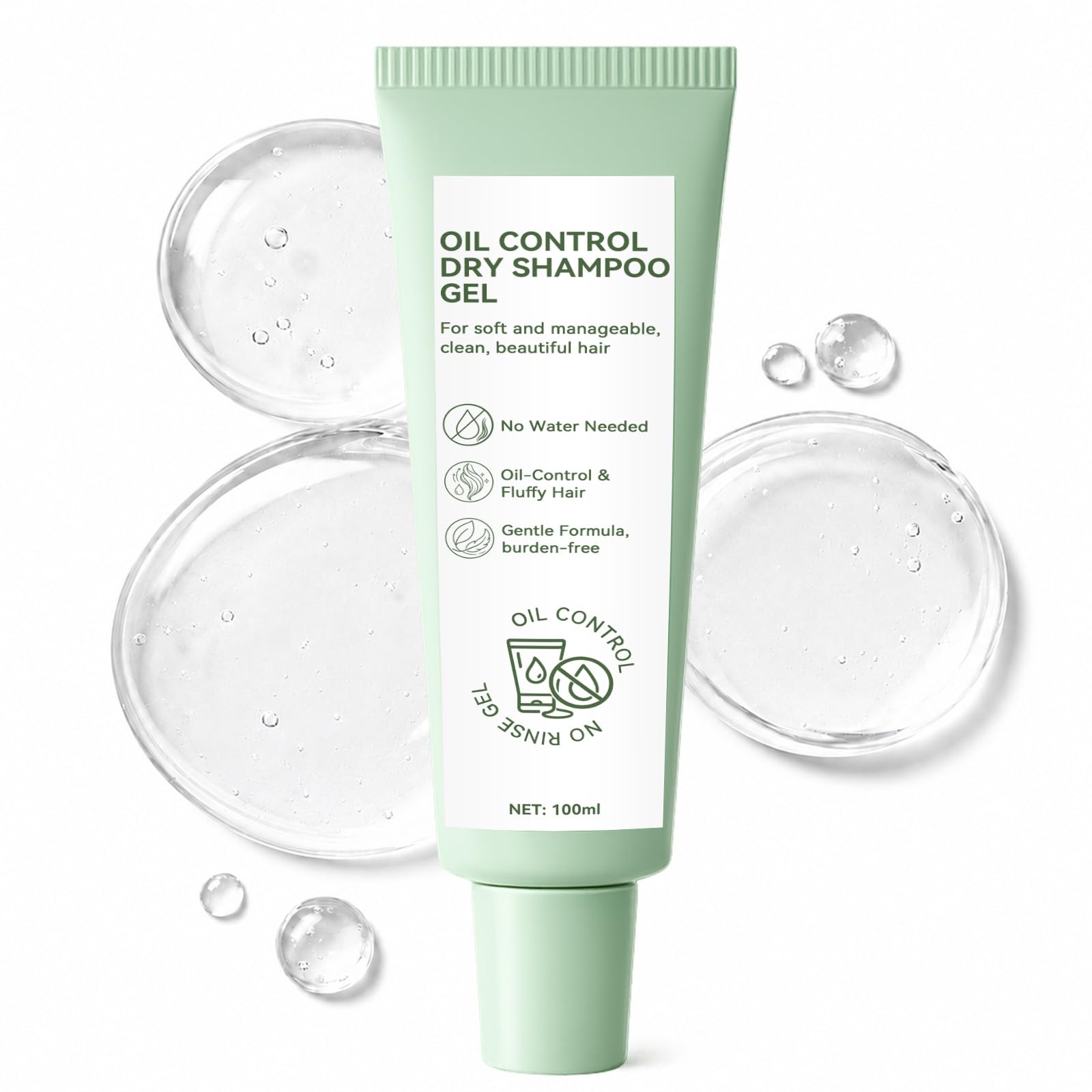 Dry Shampoo Gel, Oil Control, Volumizing Hair Refresher, No Rinse, 100ml