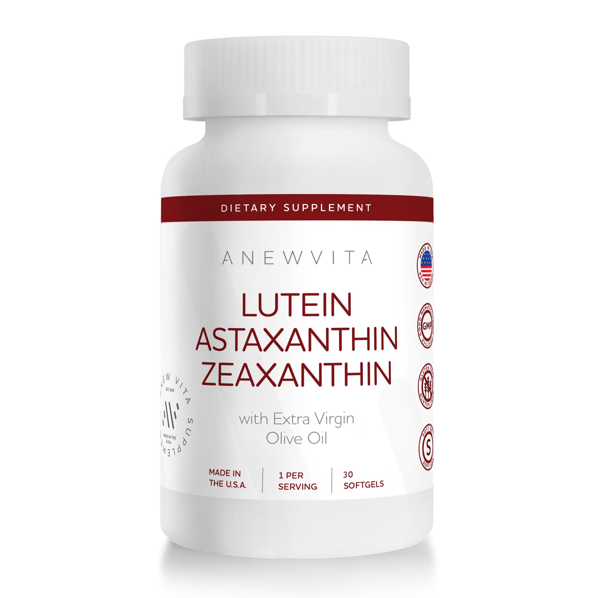 lutein astaxanthin and l glutathione tablets envisa Anew Vita Eye Health Supplement, Zeaxanthin Astaxanthin, 30 Softgels Liposomal Collagen - Support Hot 🔥 Size:5G