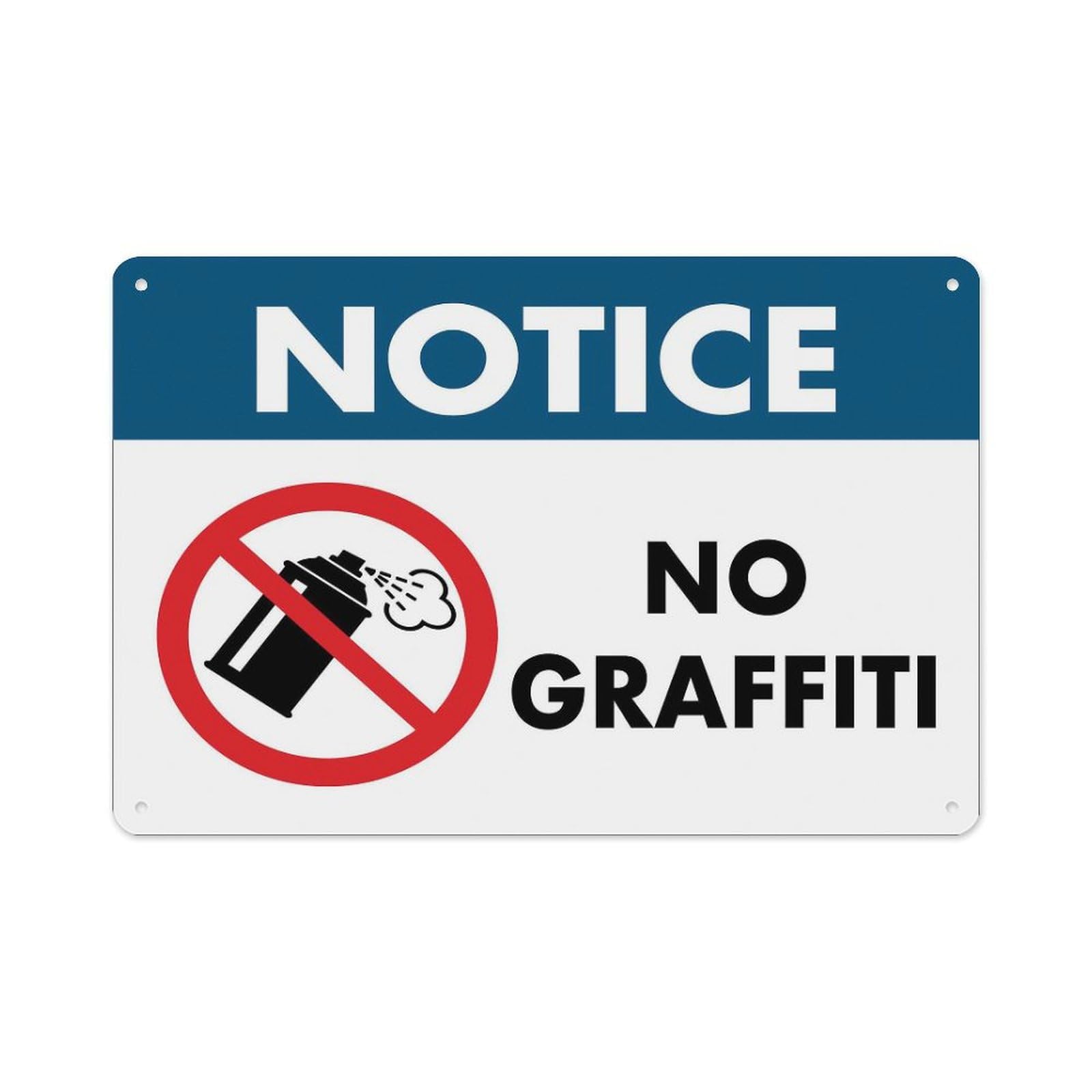 peiyeety Notice No Graffiti Sign Aluminum Tin Warning Signs for Home Outdoor Garden 8X12 Inches
