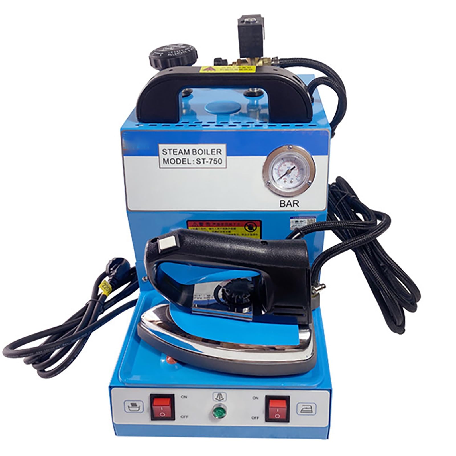 Stazione di stiratura professionale con generatore di vapore, ferro da stiro elettrico industriale con caldaia da 1600W e vaporizzatore da 900W, temperatura regolabile, serbatoio da 4L