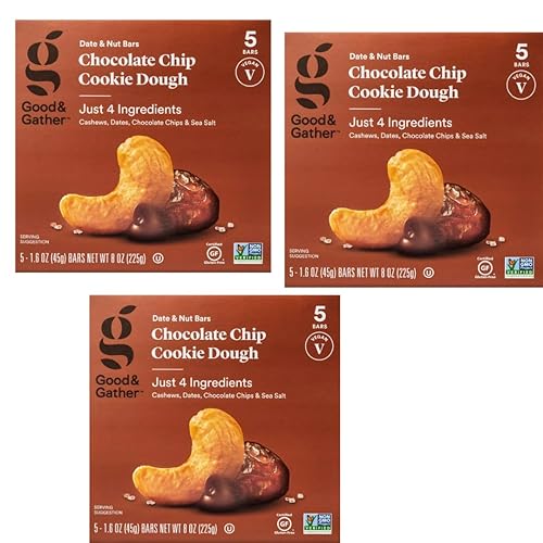 Cookie Dough Nutrition Bars, Chocolate Chip Flavor, 5 X 3