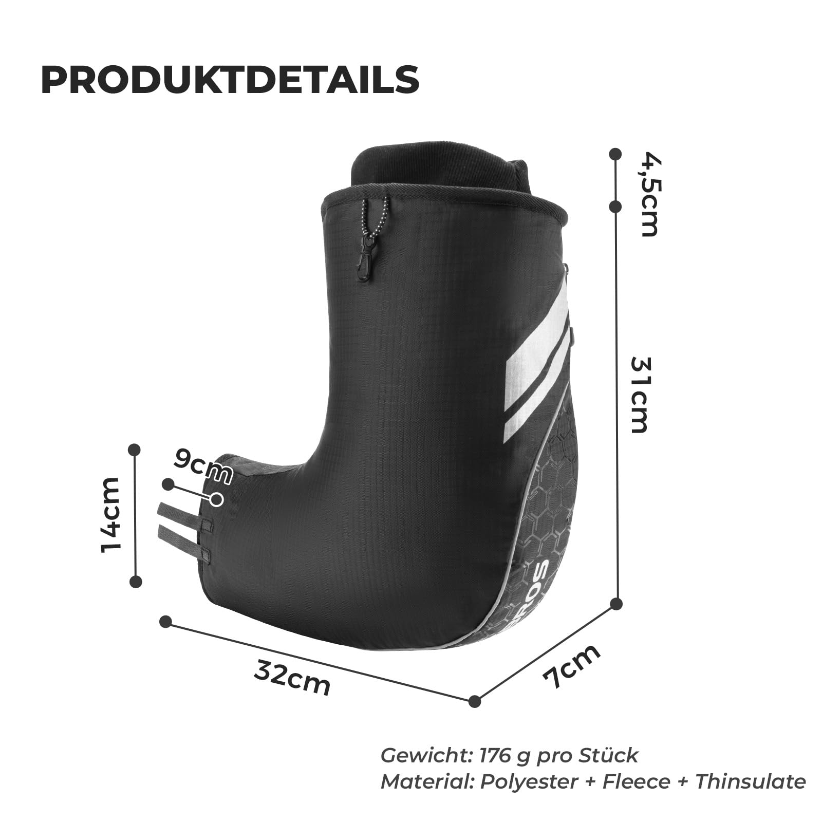 ROCKBROS Guanti Manubri Invernali Termici, Guanti per Manubrio Dritto Bici Moto Ebike Scooter, Foderato Impermeabile Antivento Idrorepellente Riflettente