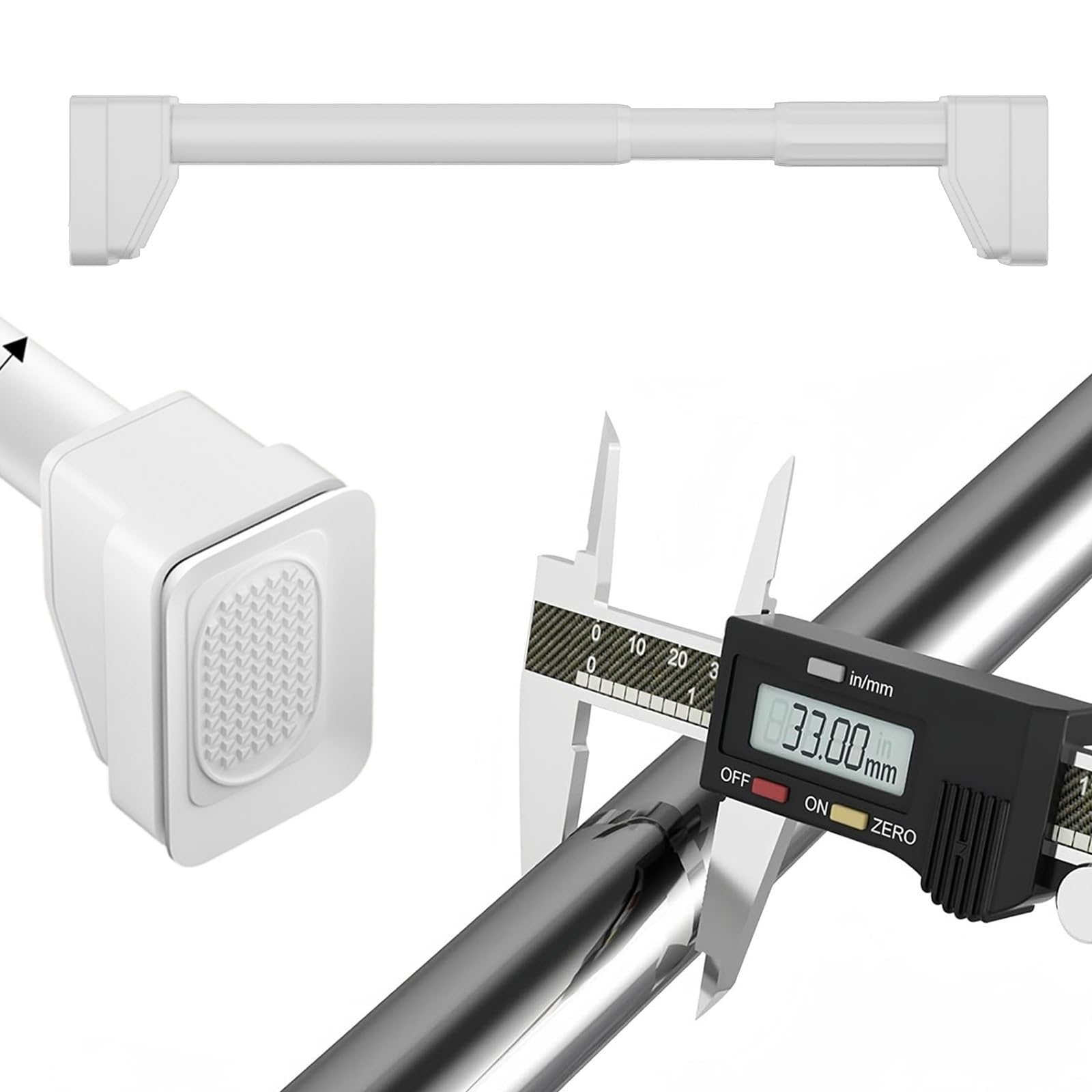 GLDYTVF Adjustable No-Drill Tension Shower Curtain Rod Extendable 40-500CM Sturdy Telescopic Rail for Bathroom Bedroom Closet & Window (White 260-350CM)