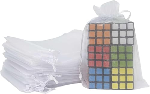 Vista 26 de 100 Pcs Gift Organza Bags 5x7 Inch Gold Drawstrings Sheer Fabric Pouch for Jewelry Baby Shower Christmas Party Favors Wedding Kids Men Teenage