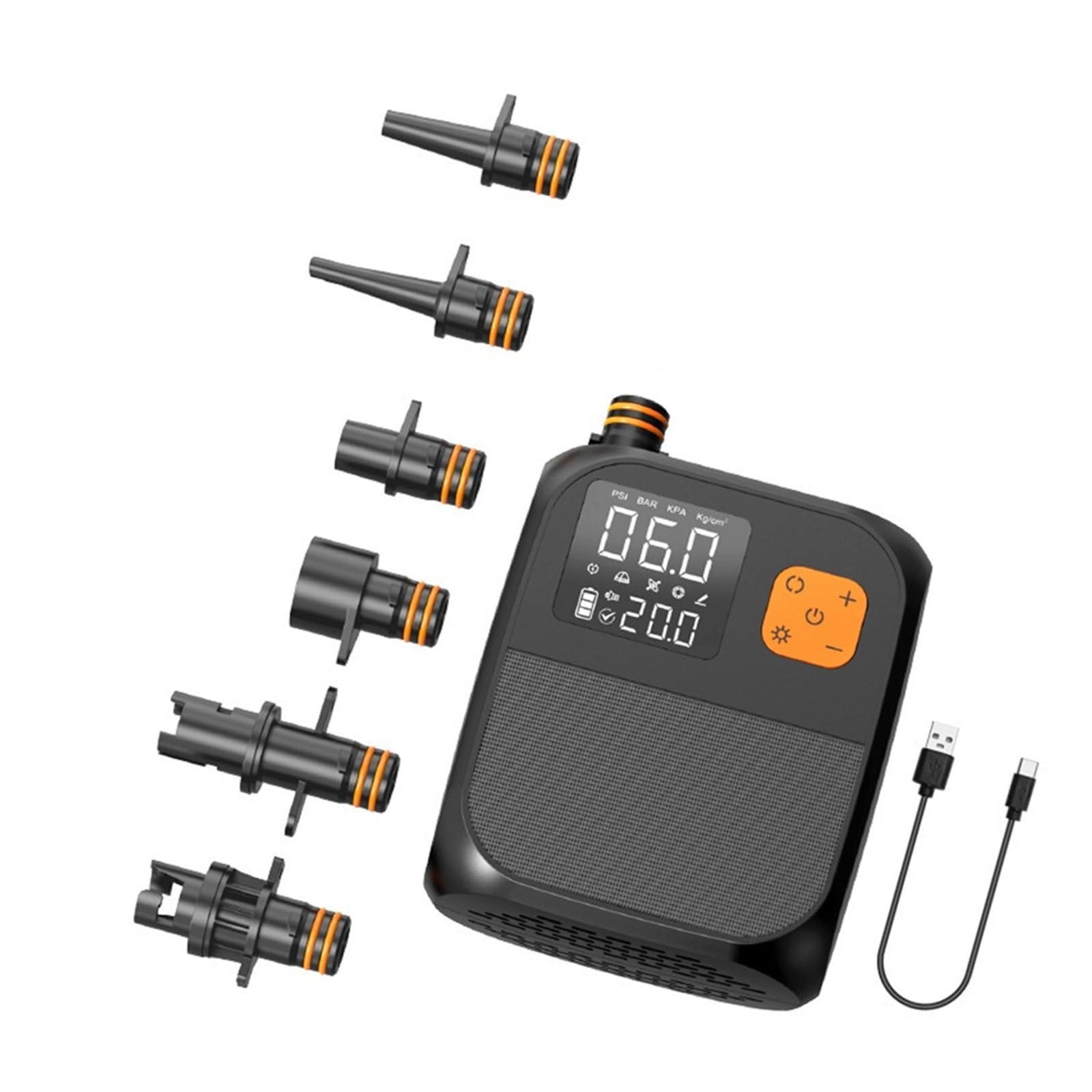 Inflador Electrico, Compresor de aire portátil de alta presión de 25 PSI, bomba de inflado for tablas de paddle surf y SUP.