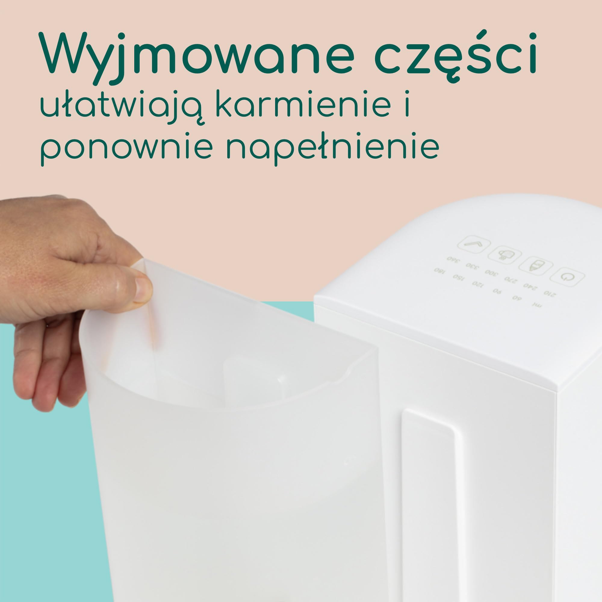 Bebeconfort Instantowy Podgrzewacz do Butelek, Precyzyjna Temperatura w Kilka Sekund, Cichy i Szybki Podgrzewacz do Butelek, Gorąca Woda (80°C), Zbiornik 1,1 L, Pamięć, Samoczyszczący, Kompaktowy
