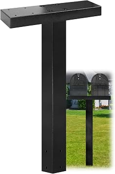 Mailbox Mounting Post In-Ground Mailbox Post for Outside,51 x 4 x 4 inches Heavy Duty Outside Post Mount for Dual Mailboxes with Mounting Plate for Curbside Residential