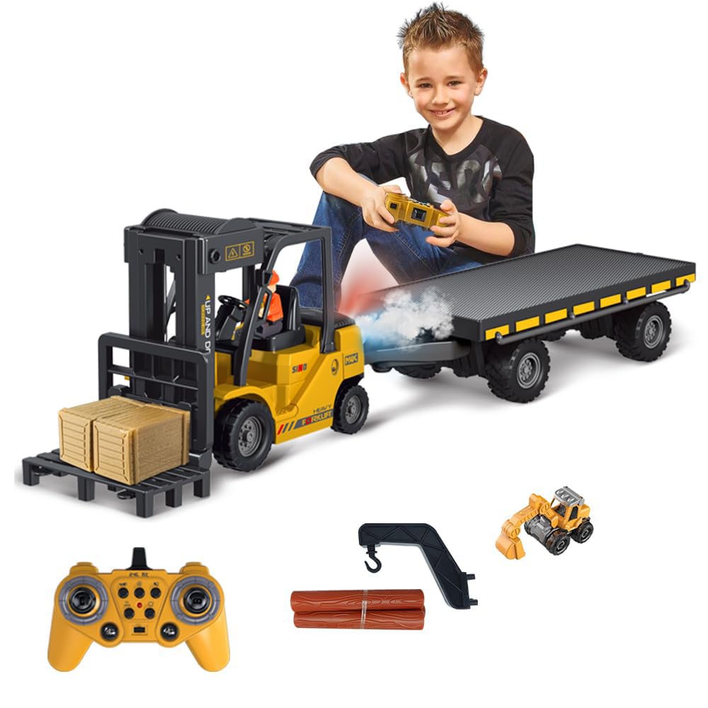 Amazon.com: KNACKTOYZ Remote Control Forklift with Flatbed Truck