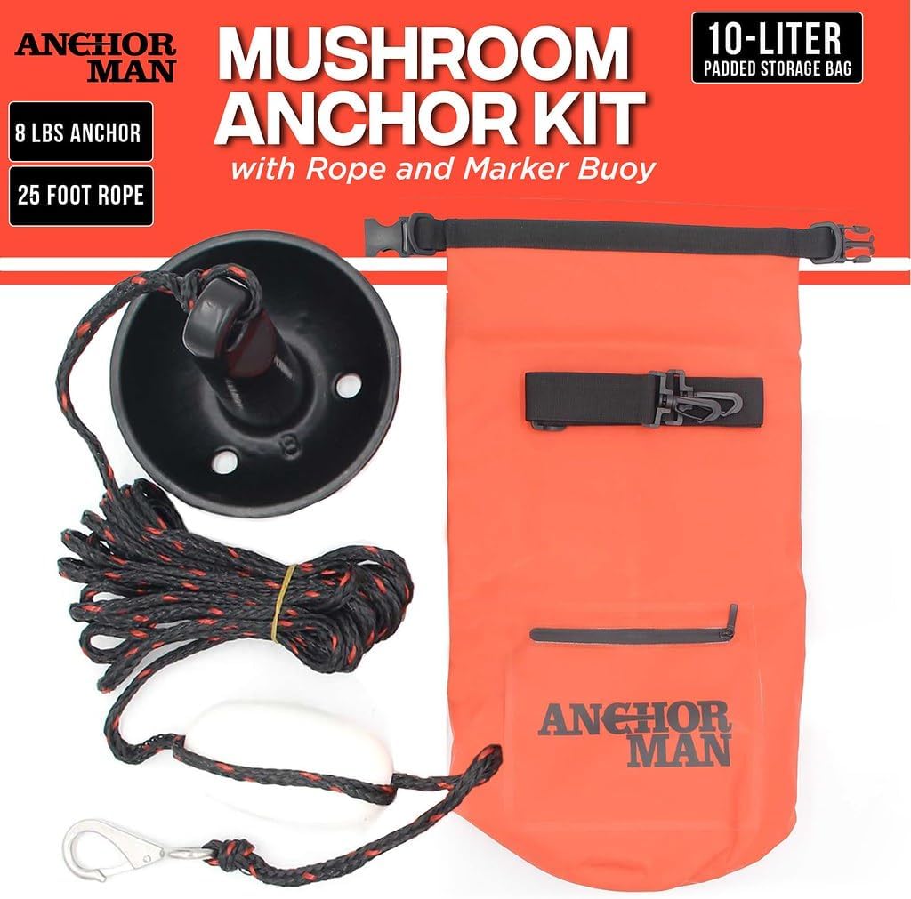 Anchor-Man Grapnel, Navy & Mushroom Anchor – 3.5/8 LB with 25/50ft Rope & PVC-Coated Chain | Kayak Anchor, Paddle Board, Jet Ski Anchor Kit for Boats & Watercraft Anchor-Man Grapnel, Navy & Mushroom Anchor – 3.5/8 LB with 25/50ft Rope & PVC-Coated Chain | Kayak Anchor, Paddle Board, Jet Ski Anchor Kit for Boats & Watercraft