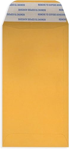 Miniatura 5 de Sobres de papel kraft marrón  7 despegar y sellar para piezas pequeñas efectivo caja de 500