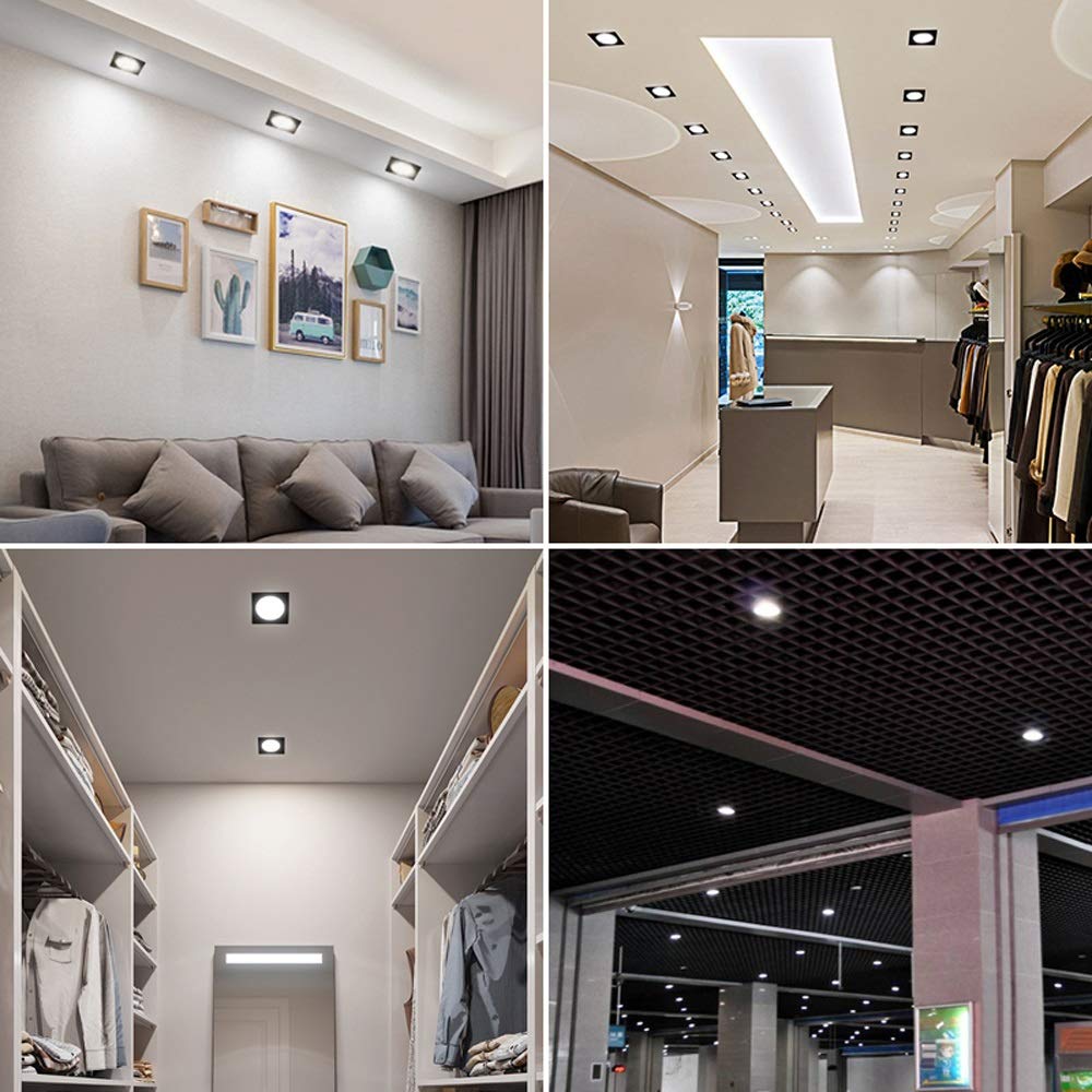 Panel de Rejilla LED para Techo, diseño Cuadrado único, luz empotrada, Profesional, de Aluminio, para Ventanas, exposiciones, galerías, hoteles, Foco Integrado, hogar, Comercial, Reflector Multiusos