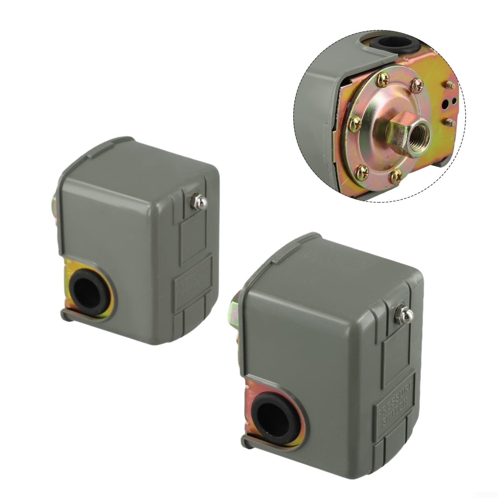 Interruttore di controllo della pressione della pompa, pompe da pozzo regolabili 0,8-5,0 bar (20-80 PSI) con filettatura interna da 1/4", classificazione IP20, compatibile con pompe