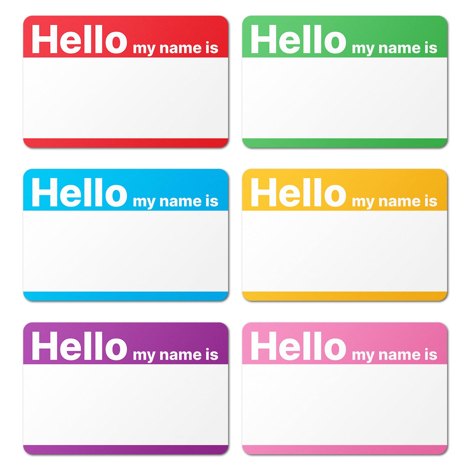 TucoDeals | 3.5" X 2.25" Name Tags Label Stickers - 6 Bright Colors Hello My Name is Sticker for Home, School, Office, Meetings, Events, Parties, Warehouse (300 PCS)