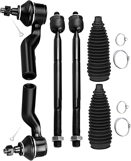 SCITOO 6-PC SET Suspension Kit For 2004-2013 For Mazda 3 2009-2013 For Mazda 3 Sport 2006-2010 2012-2017 For Mazda 5 Front Inner Outer Tie Rod End Steering Boot