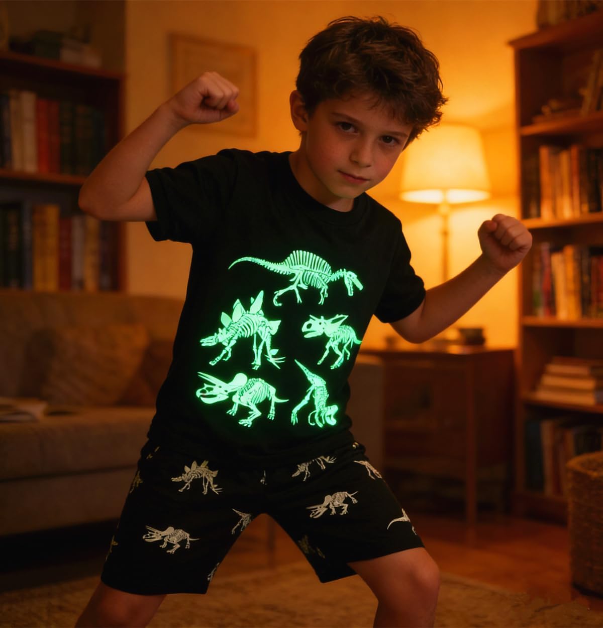 Popshion Boys Pajamas 100% Cotton Toddler Clothes Summer Pjs for Boy Planet Dinosaur Sleepwear Kids Short Sets 2-10 Years - Image 3