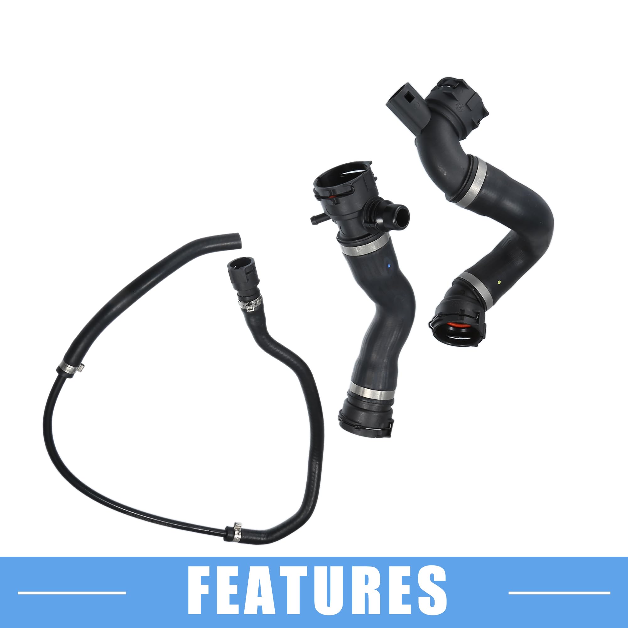 A ABSOPRO Tuyau De refroidissements Inférieur Du Radiateur N°17127618510/17127531579/17127531581 Pour pour BMW 325I 2006 En Caoutchouc Noir