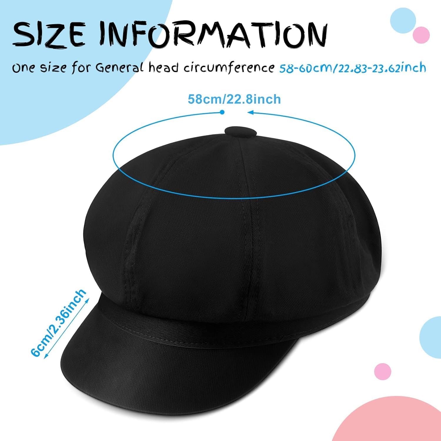 Women Newsboy Cap Visor Beret Hats Soft 8 Panels Vintage Cabbie Hat Octagonal Cap for Women Solid Color Summer Hats