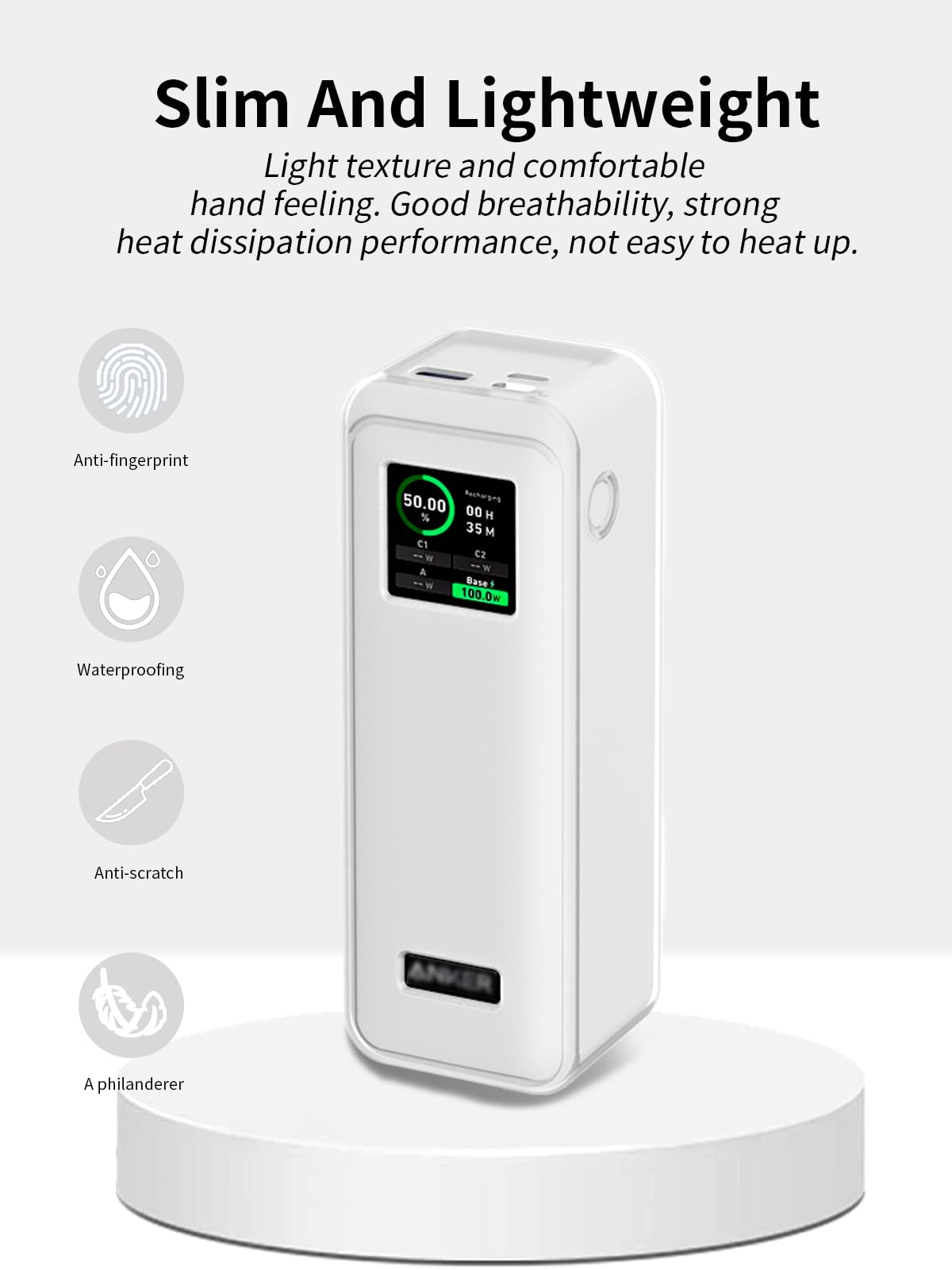 Etui ochronne z silikonu dla Power Banku Anker Prime 27650mAH (250W) - odporne na wstrząsy, zarysowania i poślizgnięcia, antypoślizgowe, można myć, wygodne w trzymaniu, przezroczyste