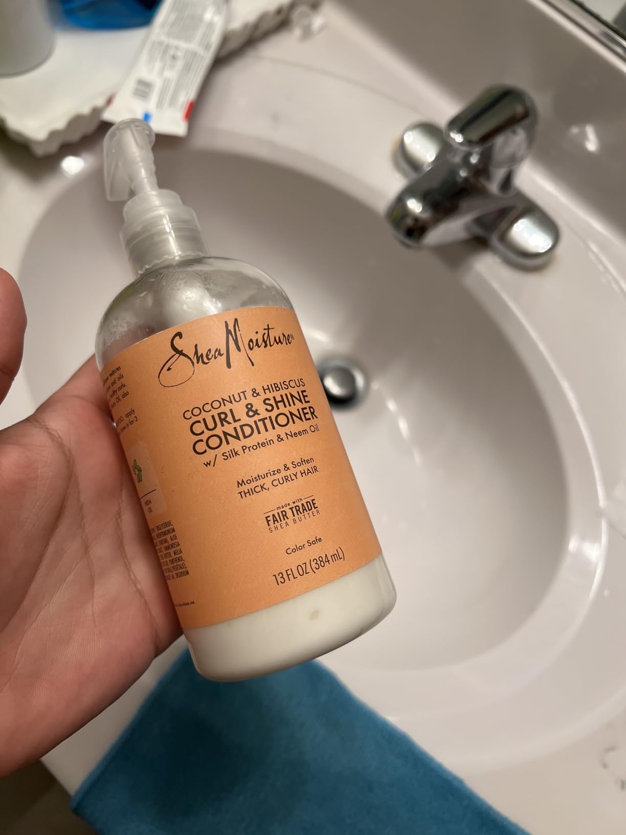 Unilever SheaMoisture Curl & Shine Conditioner Coconut & Hibiscus, for Thick, Curly Hair to Moisturize & Soften, 13 oz