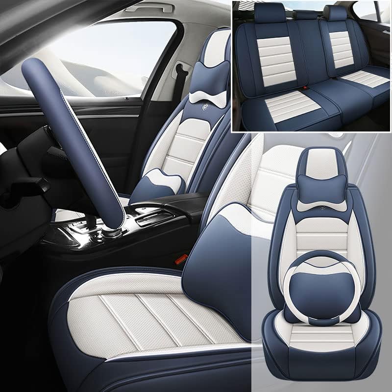 JOJ Funda de asiento de automóvil para Hyundai Sonata Hybrid 2011-2022, 5 asientos, antideslizante, impermeable, transpirable, de piel sintética,