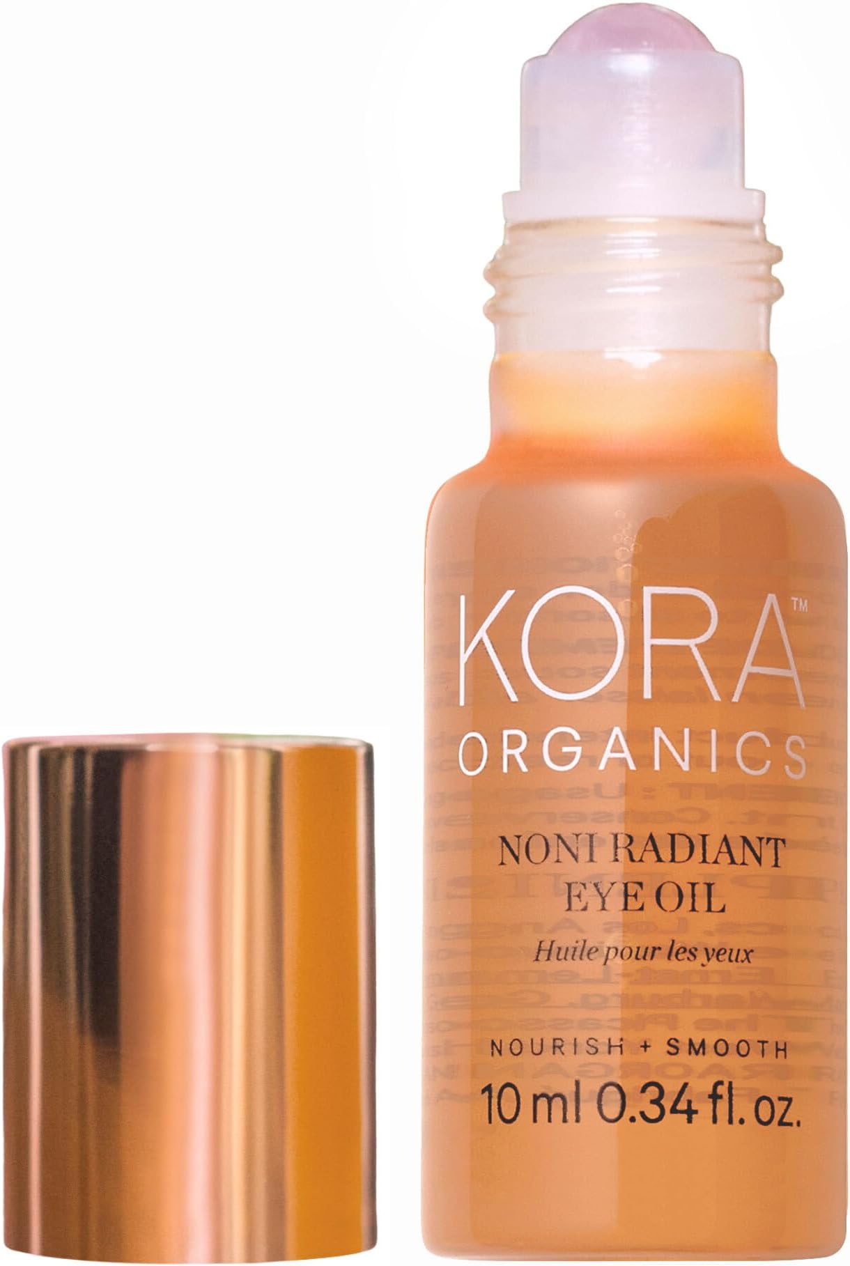 Noni Radiant Eye Oil with Rose Quartz Roller Ball Applicator, Under Eye Roller Serum That Helps Reduce Puffiness, Dark Circles & Wrinkles, Certified Organic, Cruelty Free, 0.34 fl oz