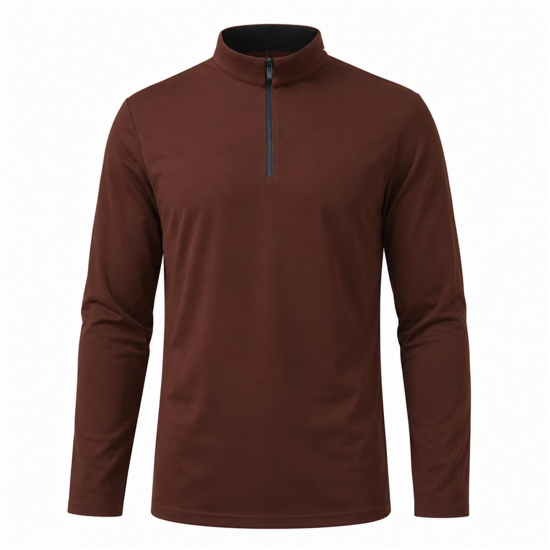 Allthemen Herren Poloshirt Langarm Stretch Polo T-Shirt mit Reißverschluss Polohemd mit Stehkragen Golf Polo Slim Fit Business