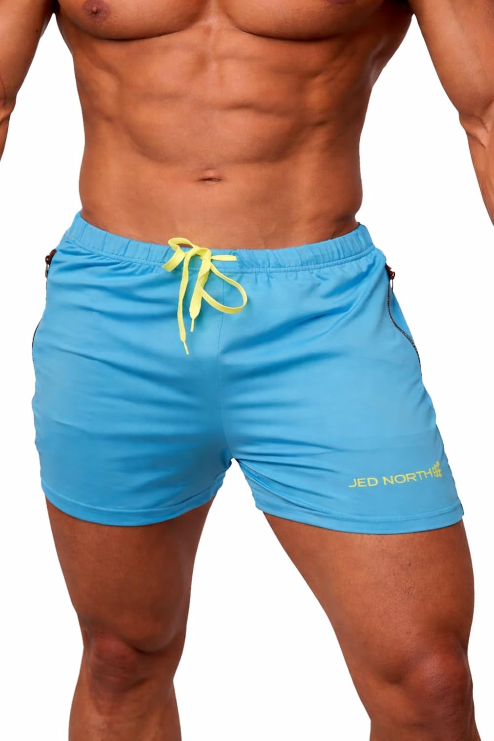 Jed North Men's 4" Inseam Bodybuilding Gym Shorts with Zipper Pockets Powerlifting Gym Shorts