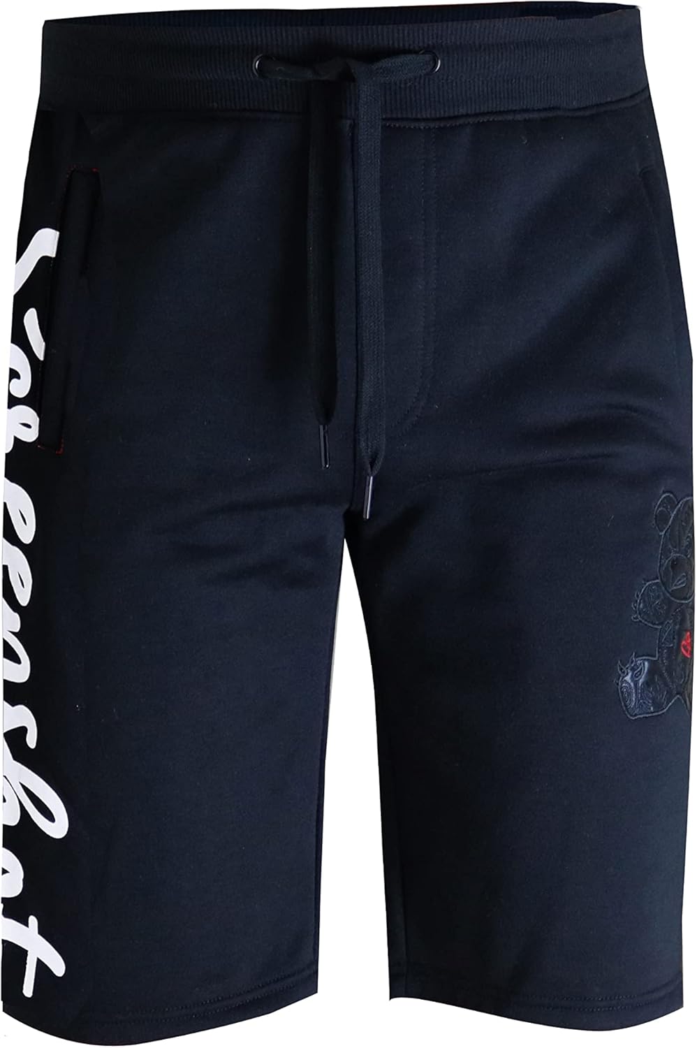 SCREENSHOT Mens Hip Hop Premium Classic Fit Urban Fleece Shorts - Street Fashion SweatShorts Ribbed Wasteband with Drawstring