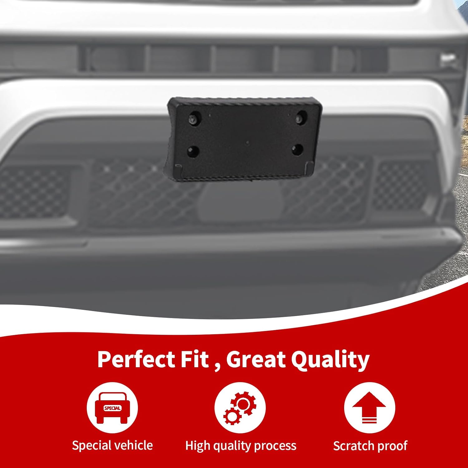 RAZPOY Front License Plate Bracket Holder Mount Frame Compatible with Jeep Compass Accessories 2022-2024, Black