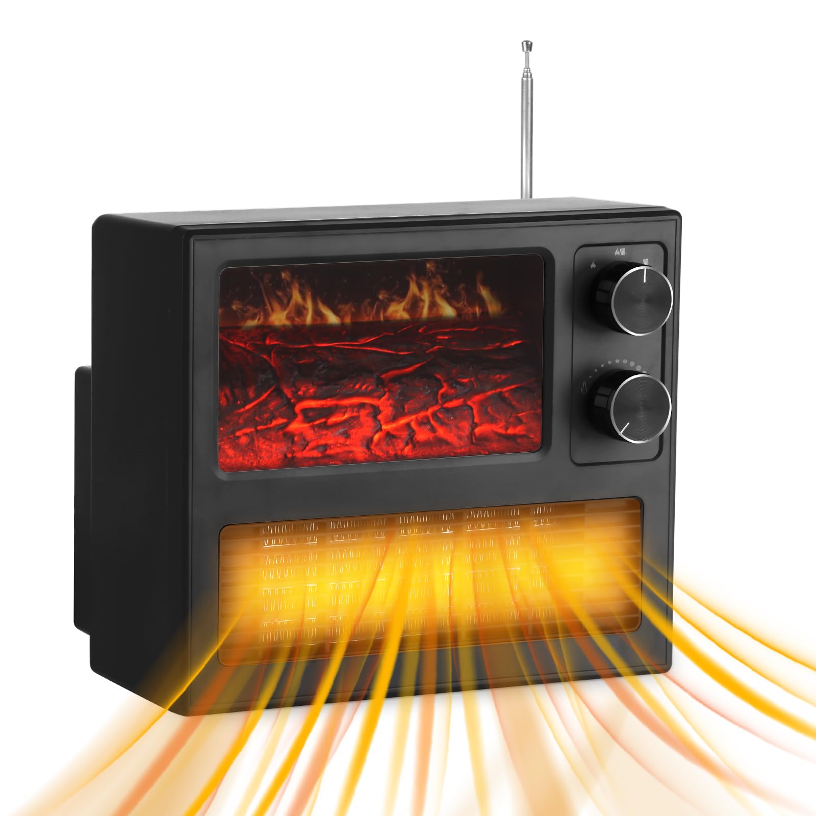 Amazon.com: 1000W Small Space Heater, Mini Space Heater for Desk, Office,  Home, Realistic 3D Flame and Sound, Thermostat, Stay-Cool Body, Overheat  Sensor, Christmas Decoration and Gift : Home u0026 Kitchen