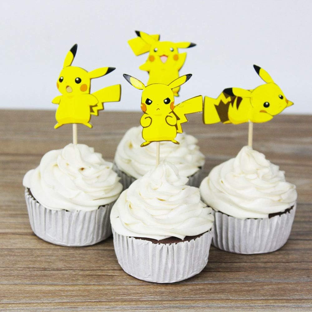 Pikachu Pokemon Cupcake Toppers Party Pack for 24 Cupcakes (Pikachu Pokemon)