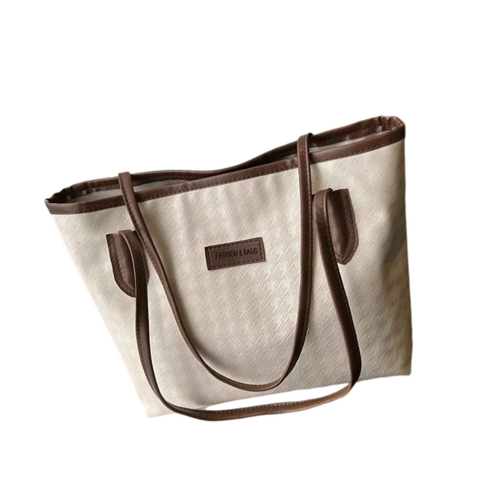 Kalttoy Fashionable Houndstooth Shoulder Bag, Spacious Women ' s Tote with Wide Adjustable Straps Large Capacity Commuters Shoulder Bag