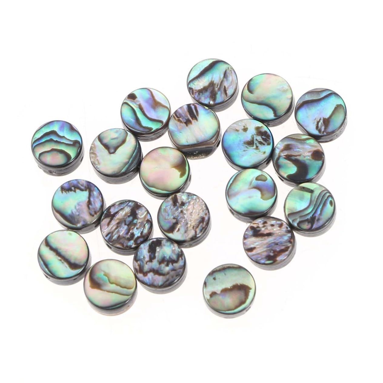 Perles plates coquille ormeau en nacre véritable pour bijoux
