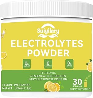 Sugar-Free Electrolyte Powder Drink Mix, Daily Hydration Powder with 6 Key Electrolytes, Trace Minerals, Keto Friendly, Vegan, Non-GMO, 30 Servings (Lemon)