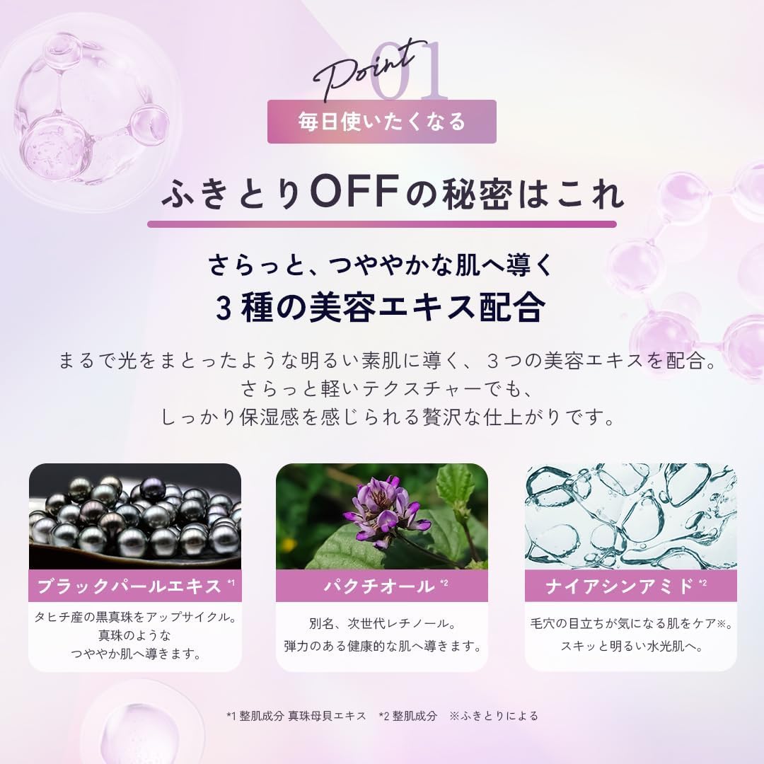 Lululun Toner Pad Wipe Off Face Lotion – 50 fogli | Dual-Texture Toner Pad giapponese con Bakuchiol, Niacinamide & Black Pearl Extract | For Pore Care & Smooth Skin
