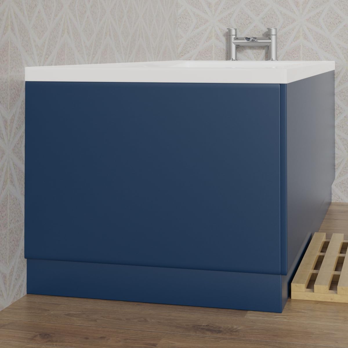 Aquariss Blue 700Mm Bath End Panel 18Mm Mdf Painting Matte Adjustable Height For Bathroom Soaking Tub