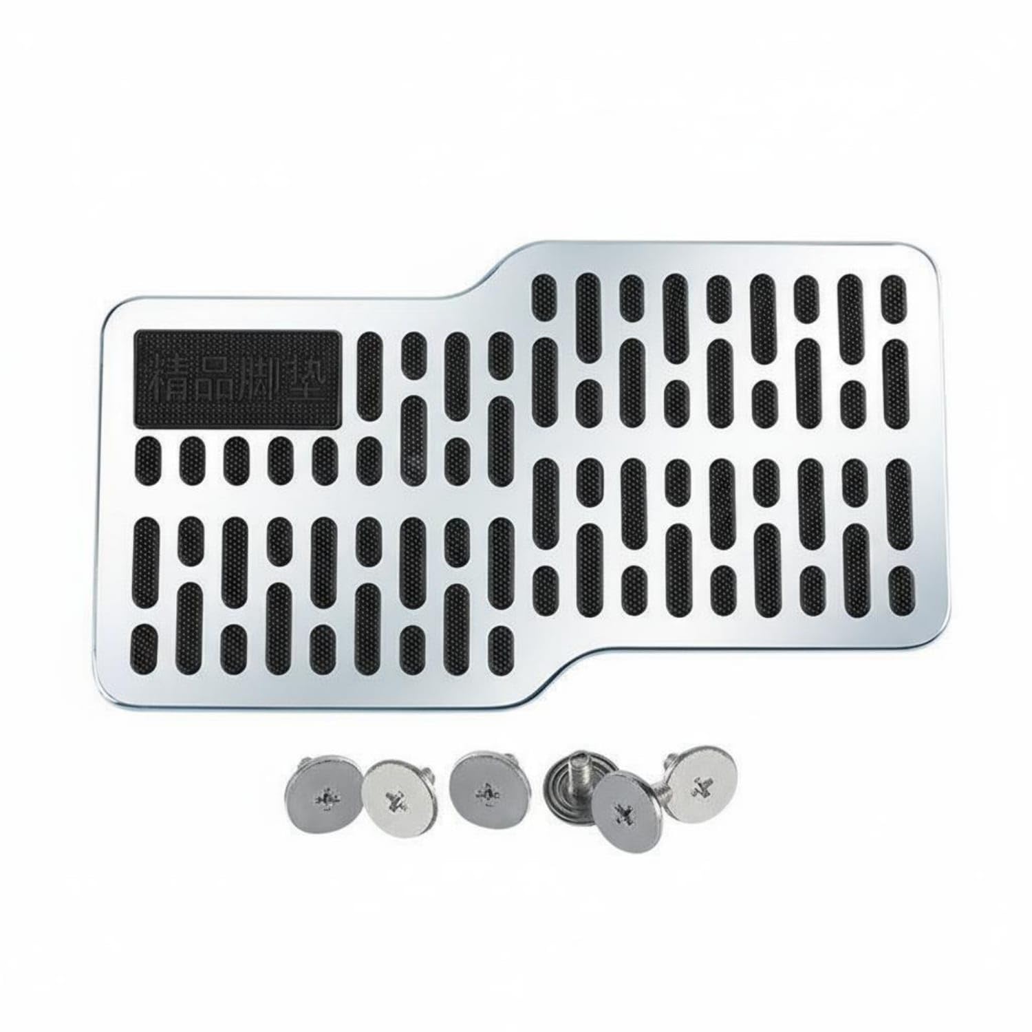 Wear-Resistant Stainless Steel Floor Mat Guard Thickened Design Car Floor Mat Heel Plate Anti-Slip Driver Side Heel Plate Widened Protection, Black-image-34
