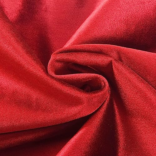 Image of Velvet Red 14x14 Pillow Covers, Set of 2 Decorative Ruffle Cushoin Pillow Covers for Sofa Couch