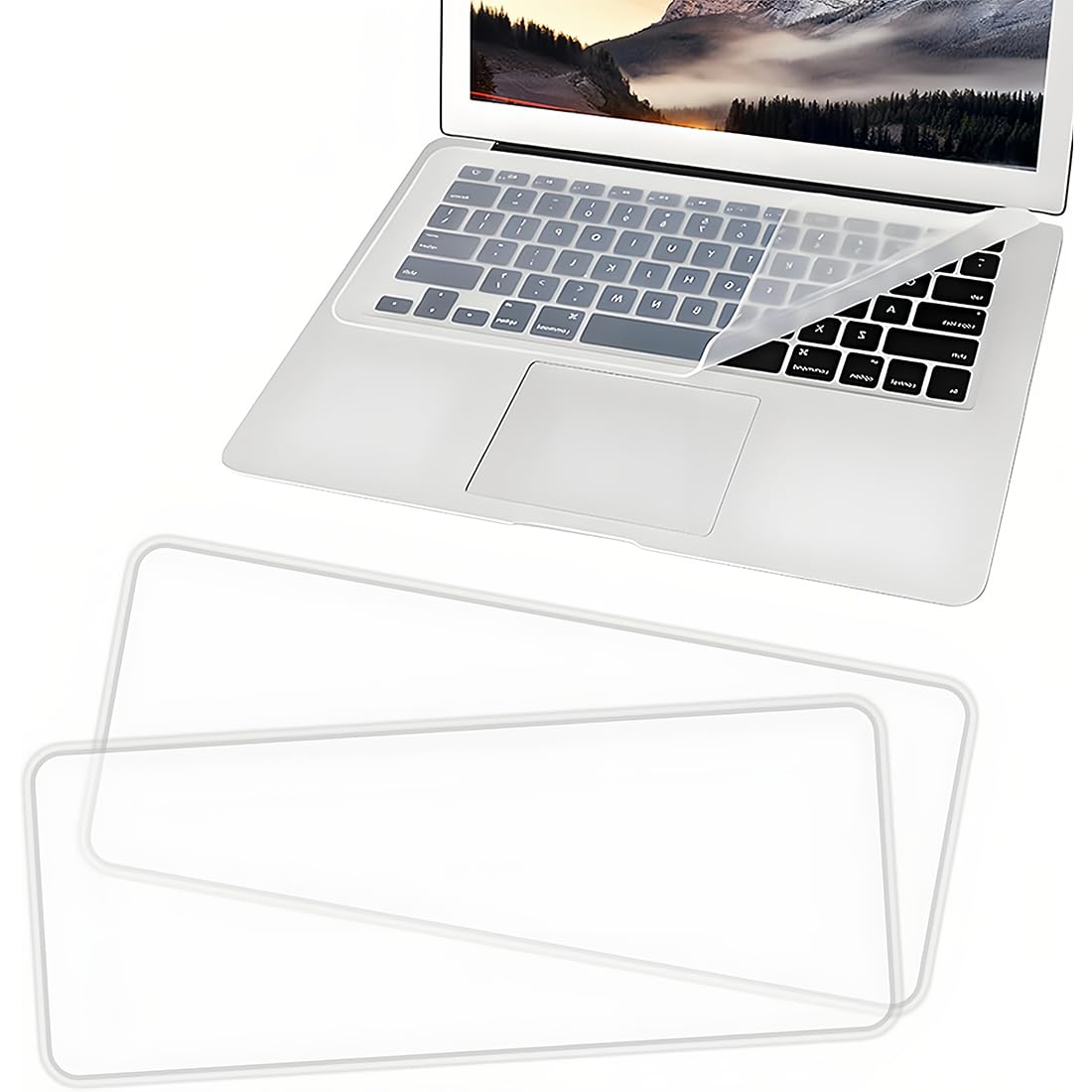 2 Pièces Film Protecteur de Clavier pour Ordinateur Portable, 15-17 Pouces Protege Clavier Silicone, Transparent Universel Protection Clavier