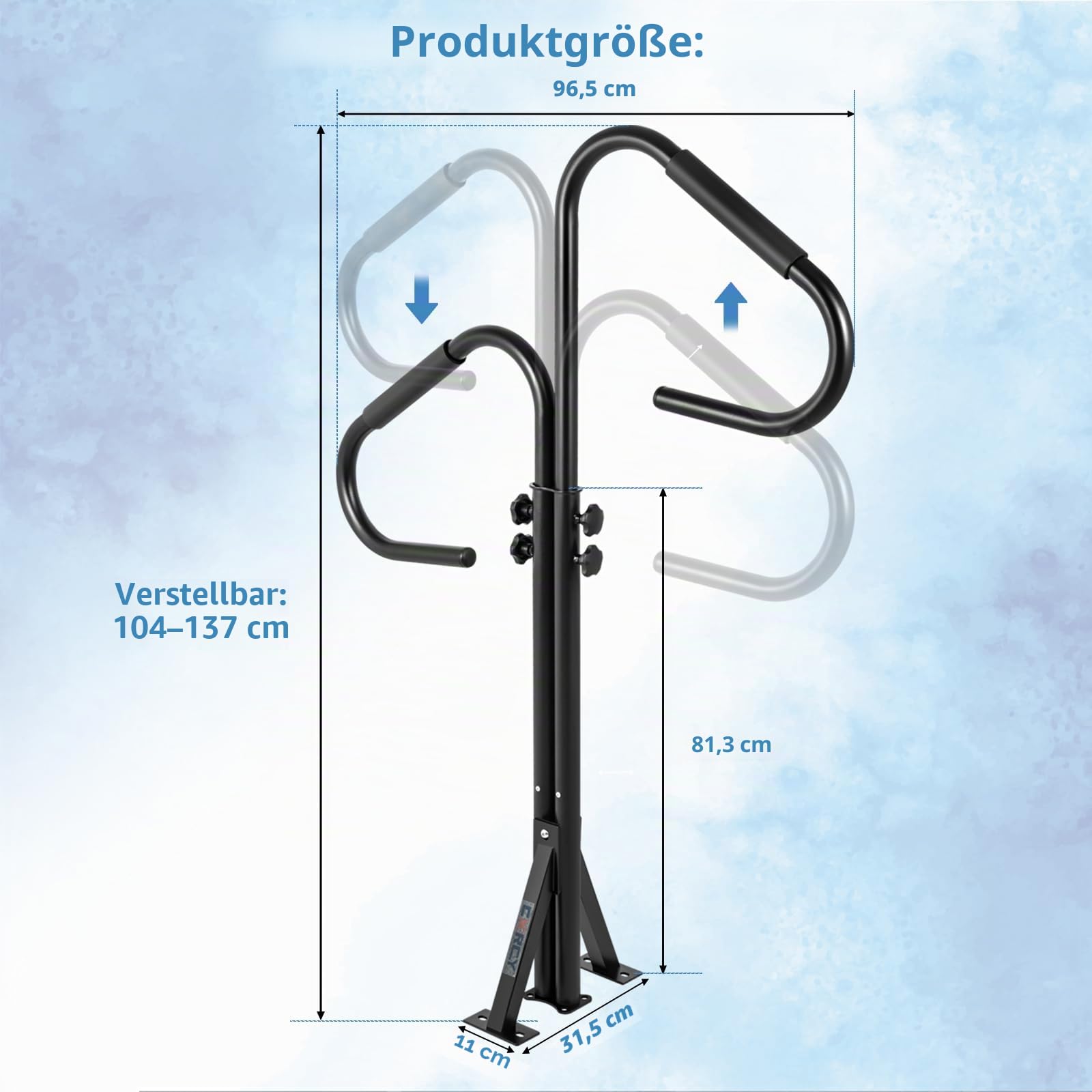 CXRCY Whirlpool-Handlauf, 360 Grad drehbarer Spa-Seitenhandlauf mit 109,2 cm - 134,6 cm verstellbarer Höhe, Whirlpool-Handlauf für drinnen und draußen, 272 kg Kapazität (nur Schraubbefestigung)