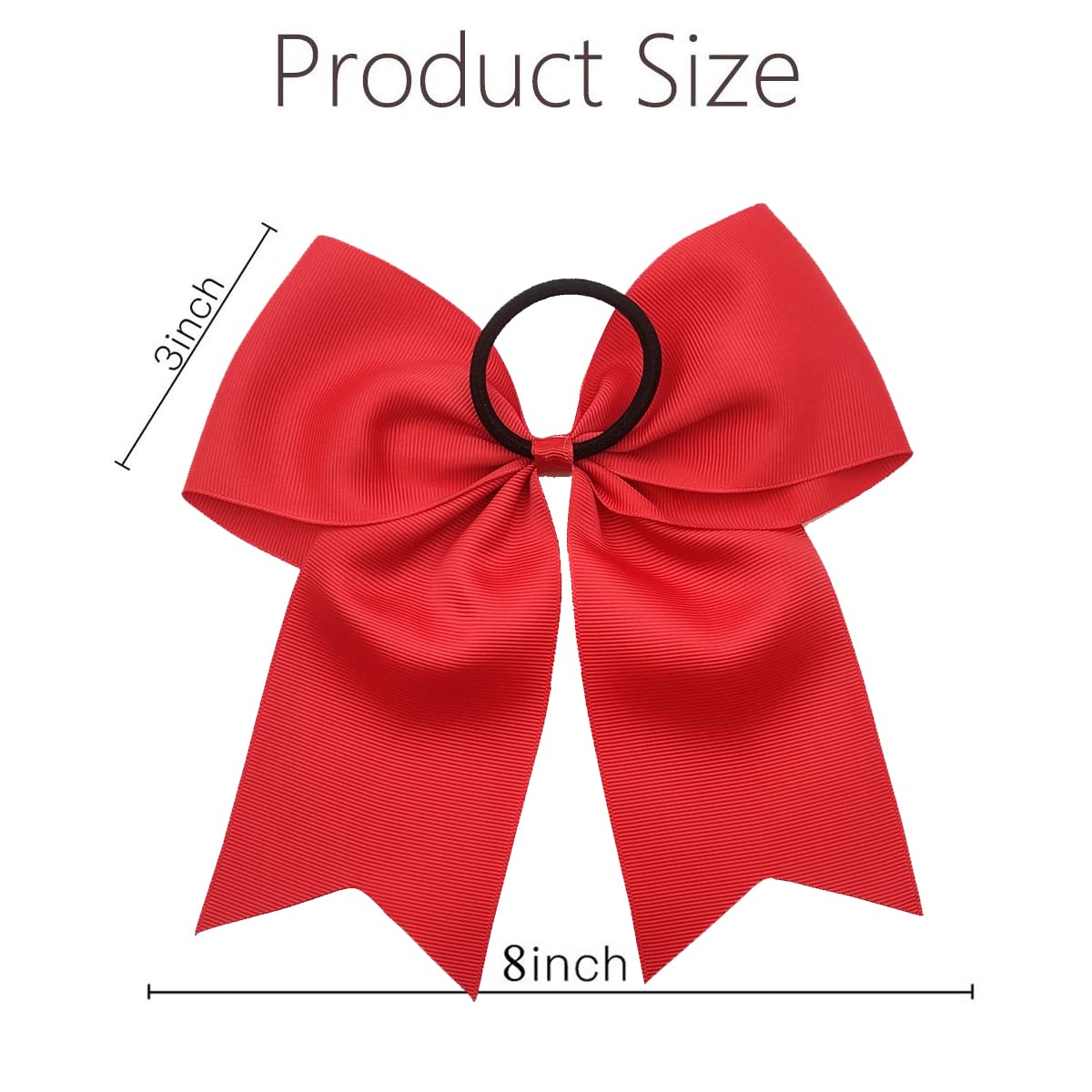 20pcs 8" Large Red Cheer Bows for Girls, Hand-made Grosgrain Ribbon Hair Accessories for Teen Girls Softball Cheerleader Sports (red2 (Pack of 20))
