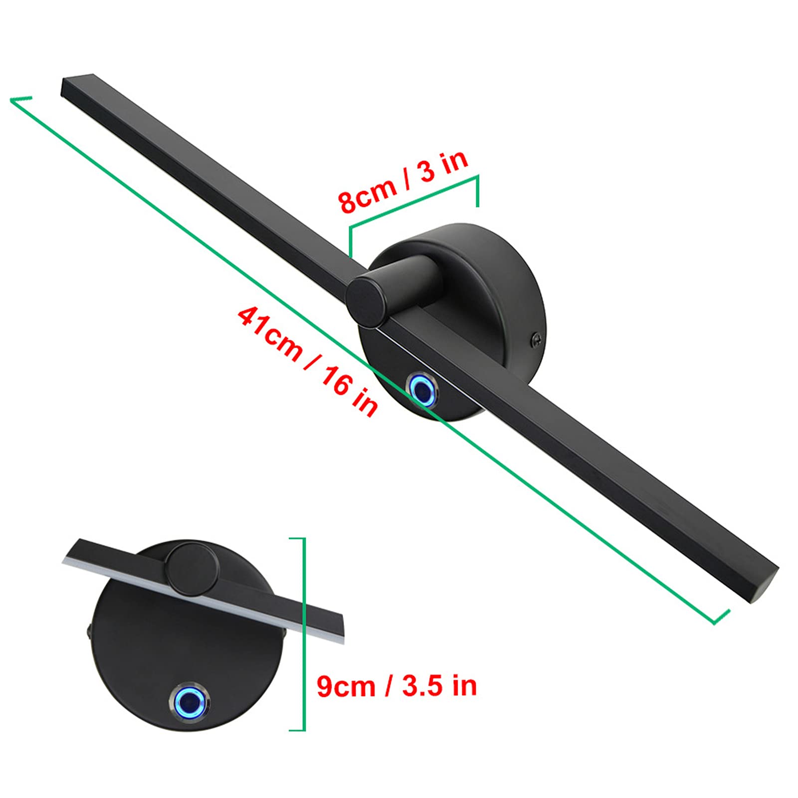 Chevet Applique Murale Avec Interrupteur Lampe Murale LED Interieur Luminosité Dimmable Lampe Miroir Salle de Bain 40cm Chambre Liseuse Moderne Rotative Lampe de Lecture Salon Couloir Escalier