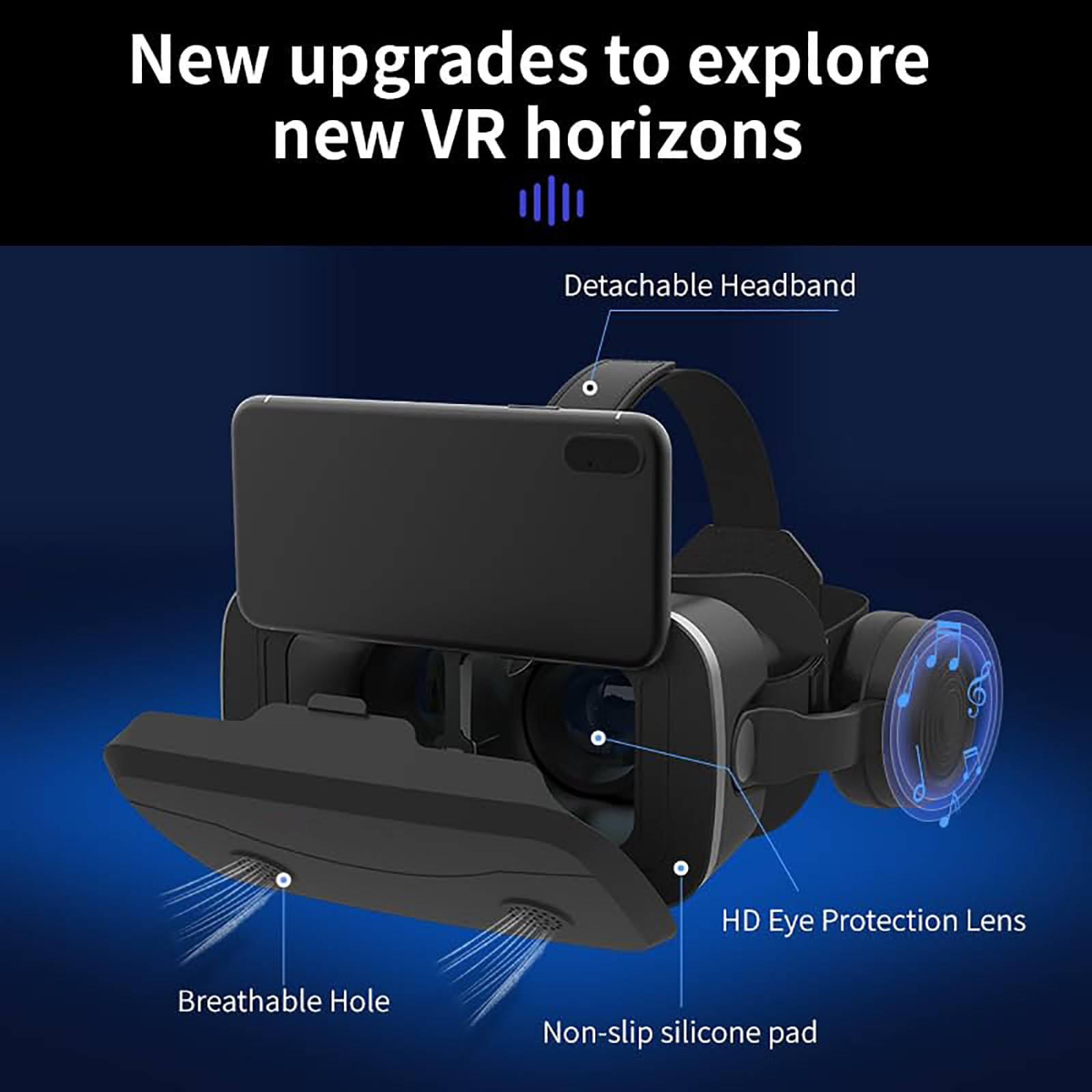 Visore VR per Smartphone, Occhiali per Realtà Virtuale con Lenti HD Anti-Luce Blu Compatibili con Smartphone 4,7-7,2 Pollici Occhiali per Realtà Virtuale per Film Serie TV E Videogiochi,White