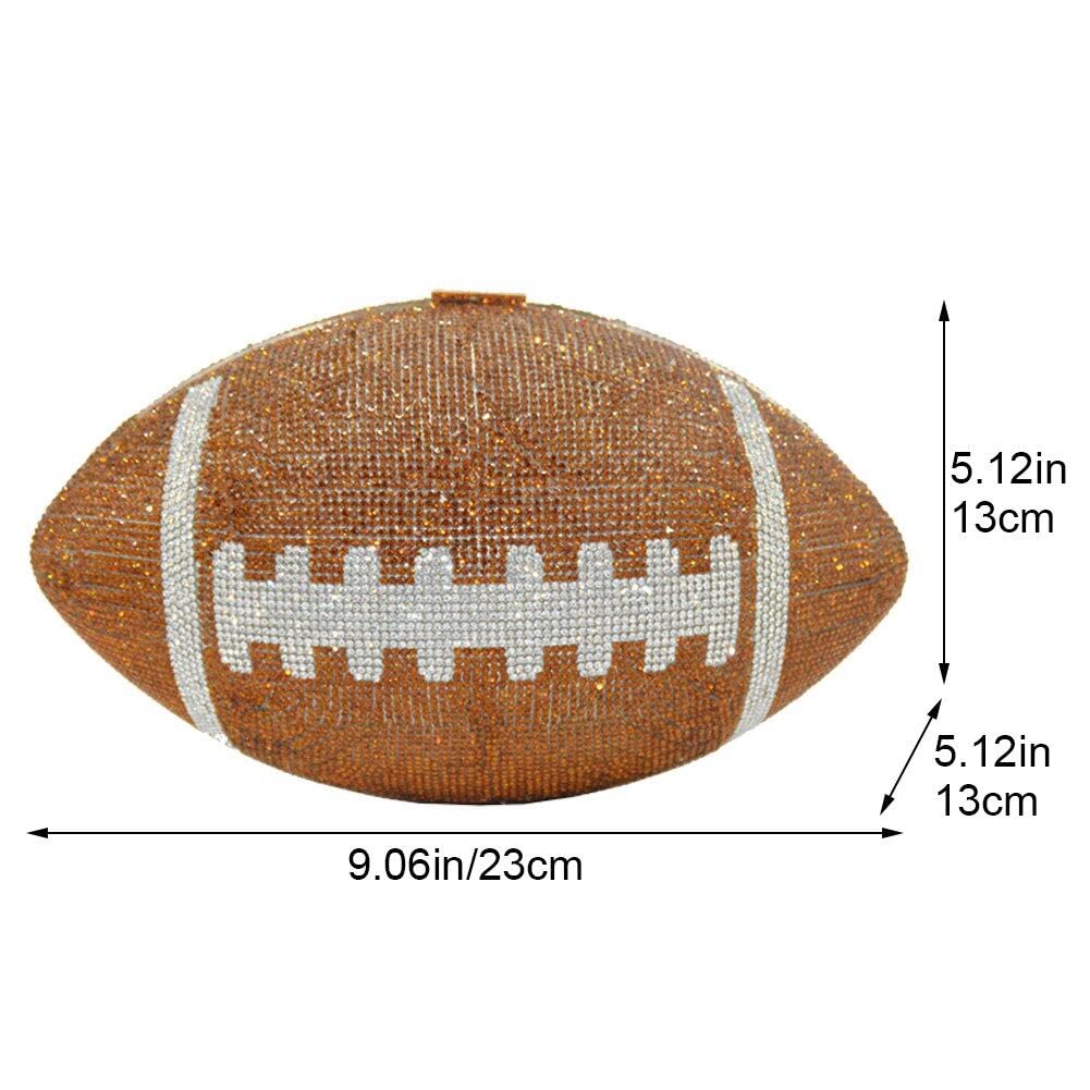 Mujeres Football Forma Rhinestone Purse Night Purse Bling Bling Bolsas De Boda De Fiesta De Bodas Rhinestone Football Purse