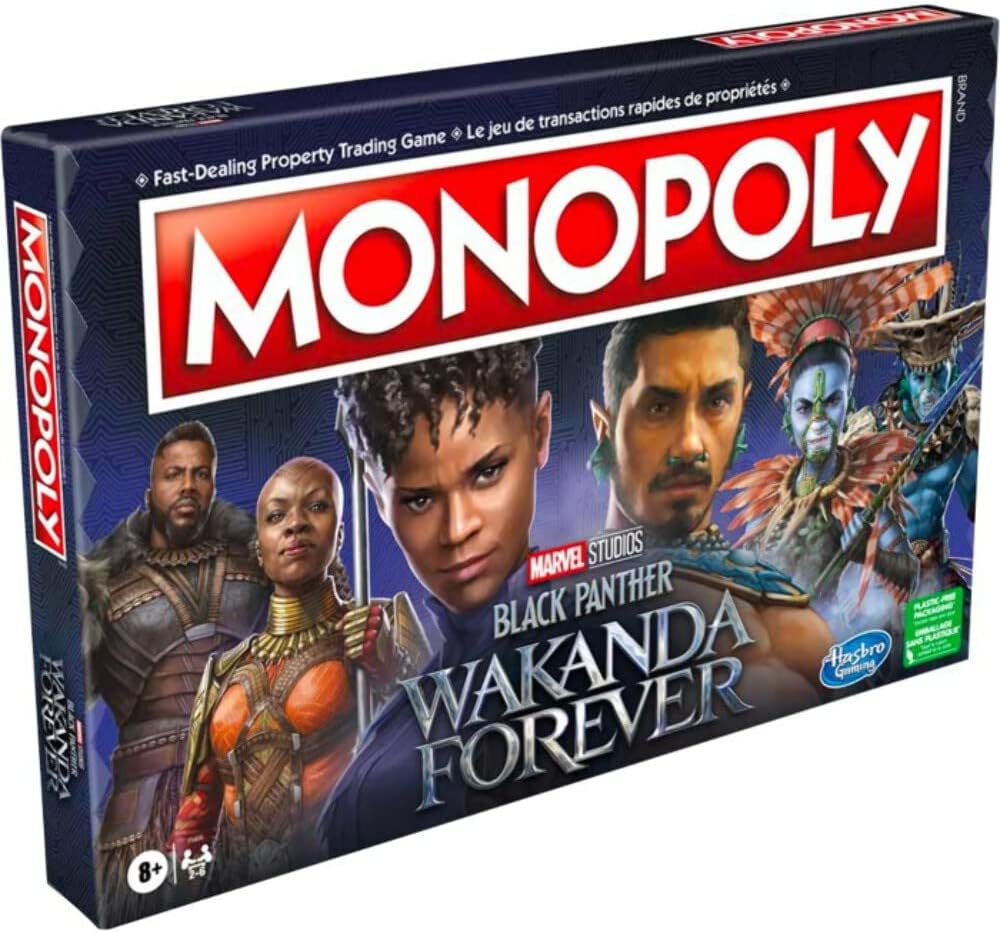 Monopoly Marvel Studios' Black Panther: Wakanda Forever Edition Board Game for Families and Kids Ages 8+, Game for 2-6 Players, (F5405)