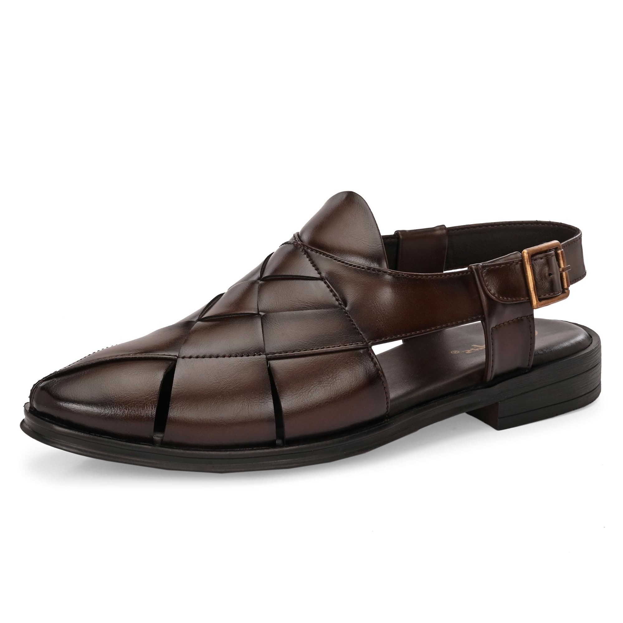 Men’s Peshawari Shoe Style Vegan Leather Roman Ethnic Sandals | Premium-image-28