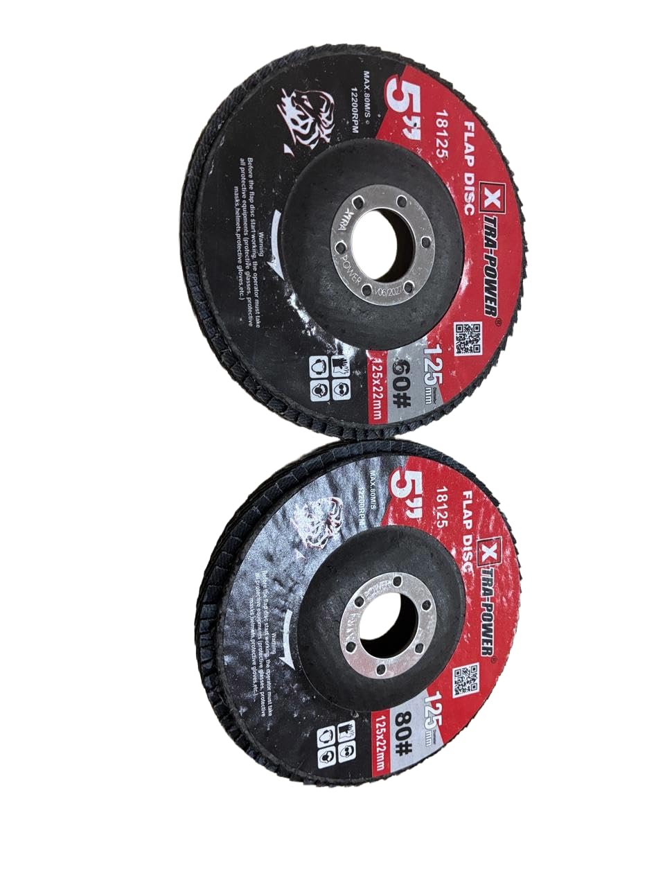 Flap disc 5" Grit 60-1 pcs, 80-1 pcs 5 inch/ 5" exclusive for grinding in metal, steel, hardness pack of 2 Xtra-power-image-43